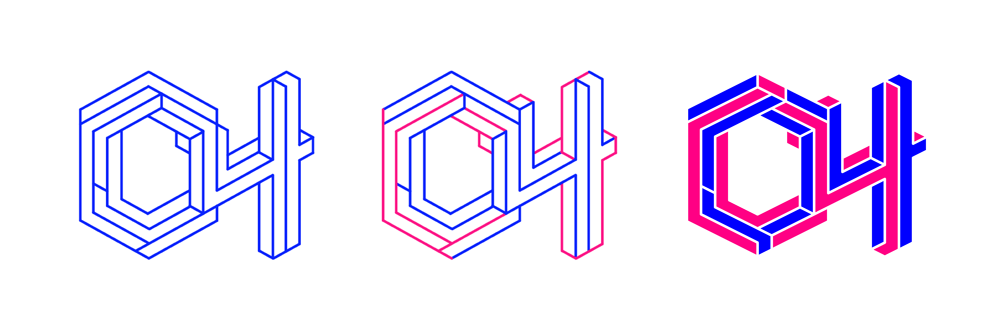 一个等距 logo 的不同配色方案